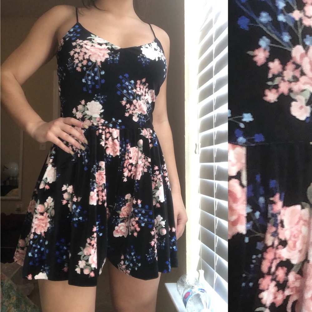 Floral Velvet Romper
